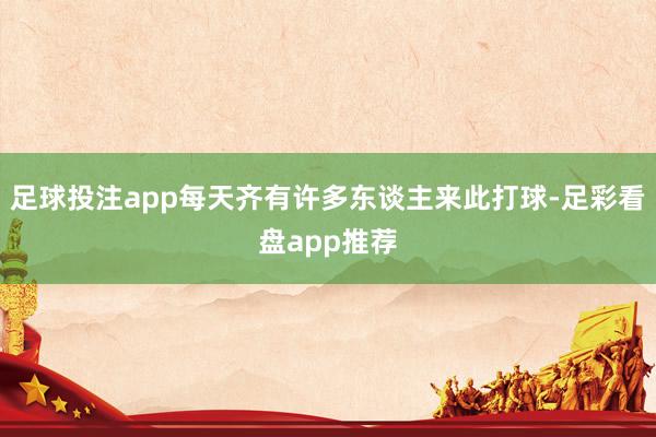 足球投注app每天齐有许多东谈主来此打球-足彩看盘app推荐