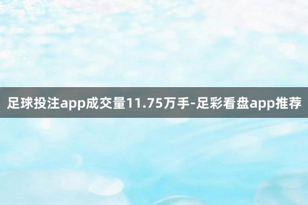 足球投注app成交量11.75万手-足彩看盘app推荐