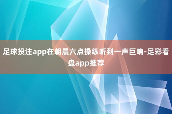 足球投注app在朝晨六点操纵听到一声巨响-足彩看盘app推荐