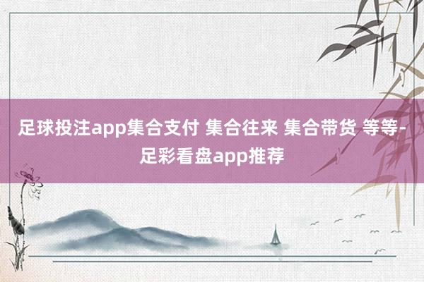 足球投注app集合支付 集合往来 集合带货 等等-足彩看盘app推荐