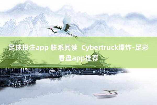 足球投注app 联系阅读  Cybertruck爆炸-足彩看盘app推荐